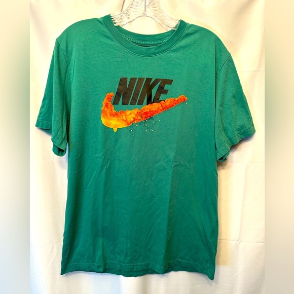 Nike Sportswear 'Deep Fried' Icon Futura T-Shirt Size Large Green Orange - Picture 1 of 6